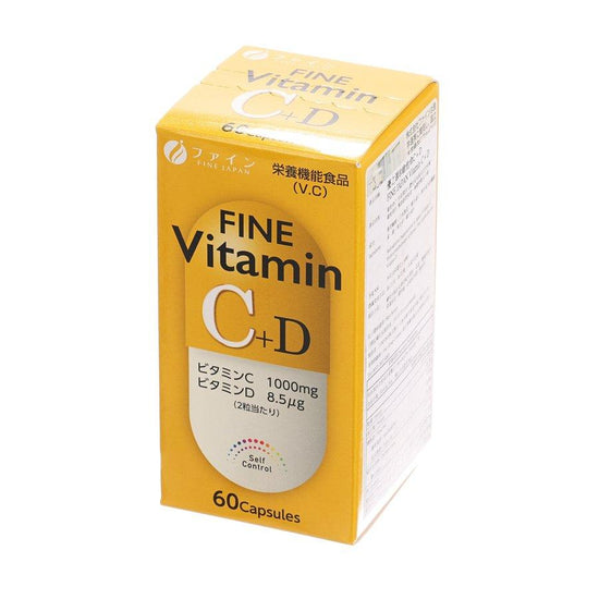 FINE JAPAN Vitamin C+D Capsule (60 x 650mg) - LOG-ON