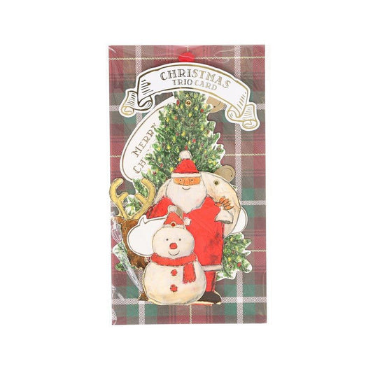 GREETING LIFE Christmas Card - Trio Card Santa - LOG-ON