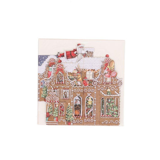 ME&MCQ Xmas Card Pop Up - Gingerbread House - LOG-ON