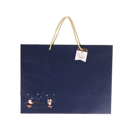 TSUTSUMU Xmas Paper Bag 42X17X32cm - Small Santa Blue (150g) - LOG-ON