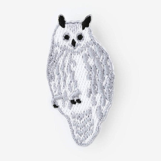 SOUSOU Embroidery Brooch White Owl