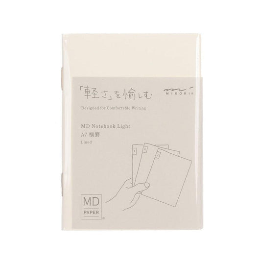 MIDORI MD Notebook Light A7 - Lined 3pcs (62g) - LOG-ON