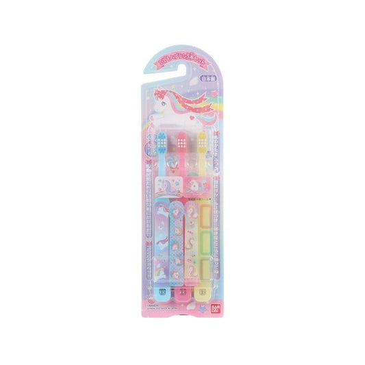 BANDAI Toothbrush 3pcs Pack Pastel Unicorn (3pcs) - LOG-ON