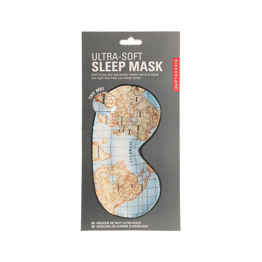 KIKKERLAND Maps Ultra Soft Sleep Mask - LOG-ON
