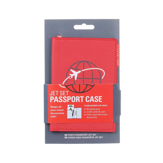 KIKKERLAND Red Jet Set Passport Case - LOG-ON