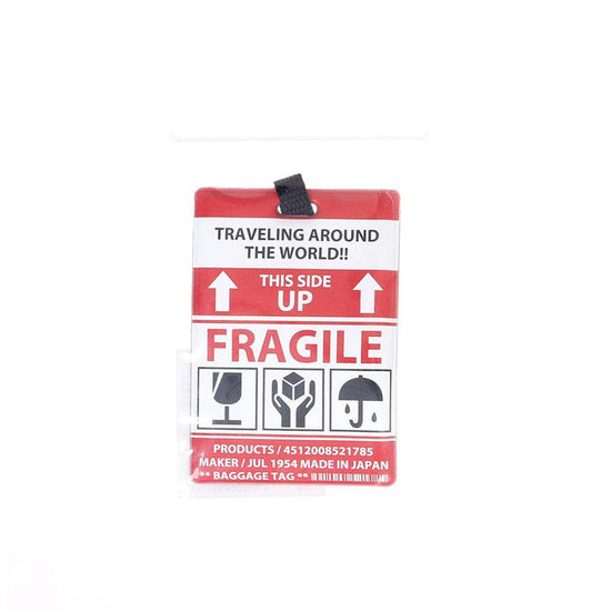 Fragile luggage tag deals