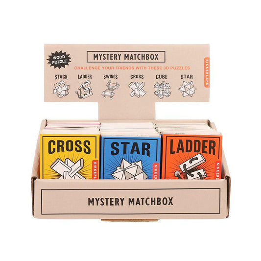 KIKKERLAND Mystery Matchbox Wooden Puzzles - LOG-ON