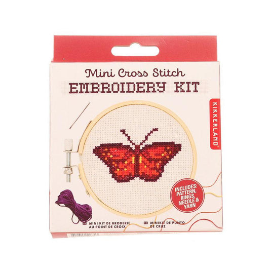 KIKKERLAND Mini Cross Stitch Kit - Butterfly - LOG-ON