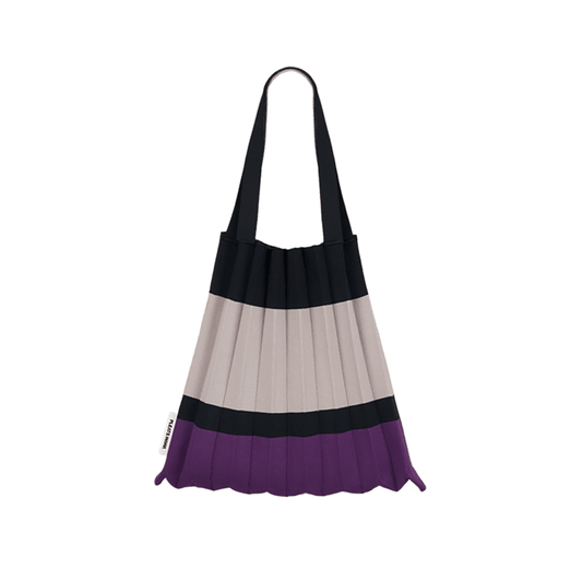 PLEATSMAMA PM22ZWSB500 Shoulder Bag Block Purple Black - LOG-ON