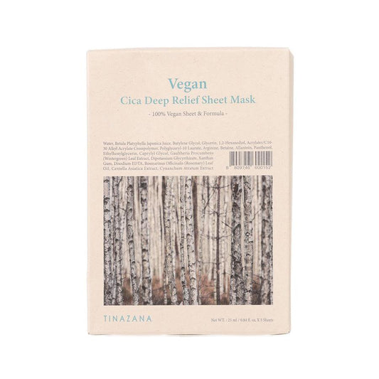TINAZANA Vegan Cica Deep Relief Sheet Mask (5Sheet) (5's) - LOG-ON