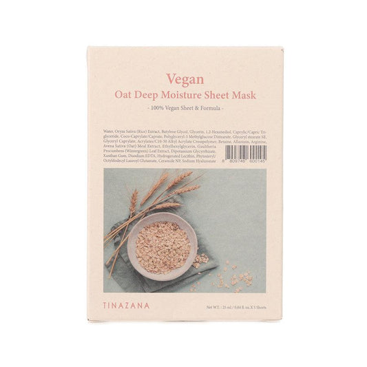 TINAZANA Vegan Oat Deep Moisture Sheet Mask (5Sheet) (5's) - LOG-ON