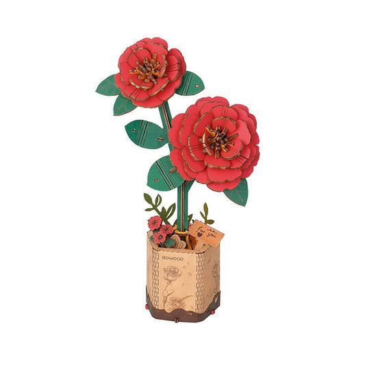ROBOTIME Roka Wooden Puzzle Red Camellia - LOG-ON