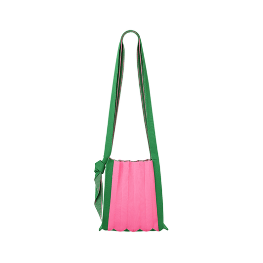 PLEATSMAMA PM23ZUCB032 New Cross Bag- Pink Green - LOG-ON