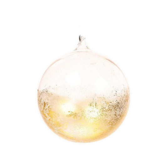 JLINE Xmas Glass Ornament Ballbox Set 11cm 4 pcs - Shiny Gold Transparent - LOG-ON
