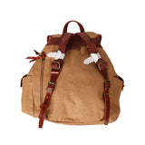 MMOB Leo Canvas Leather Backpack Beige - LOG-ON