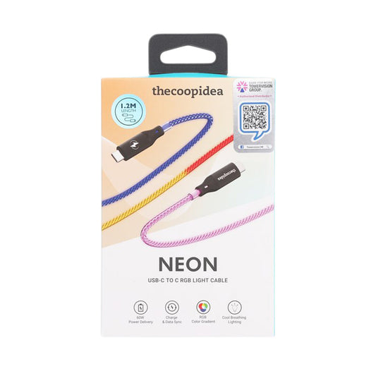 THECOOPIDEA Neon USB Type C To USB Type C RGB Light Cable