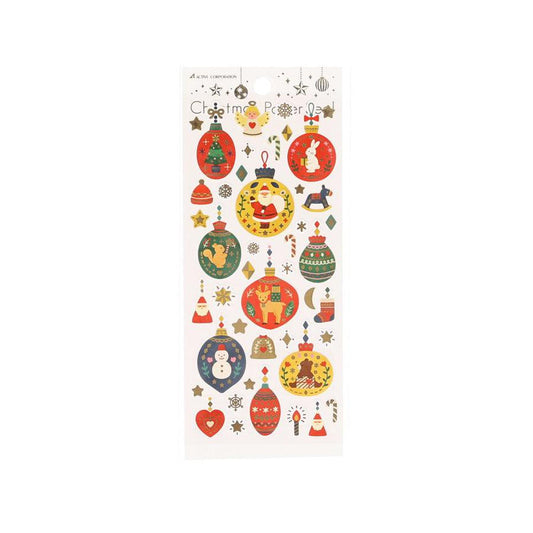 ACTIVE CORP Xmas Paper Stickers - Ornaments (6g) - LOG-ON