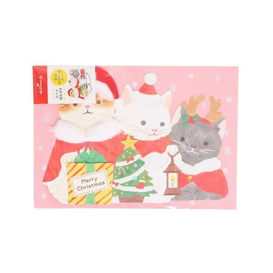 HALLMARK Xmas Card Pop Up - 3 Cats (20g) - LOG-ON