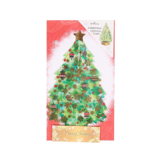 HALLMARK Xmas Card Pop Up - Crystal Tree Green (20g) - LOG-ON
