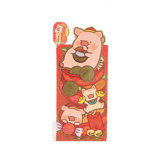 LULU THE PIGGY Lulu The Piggy CNY Red Packet Pull Out L 19X9cm 4pcs - LOG-ON