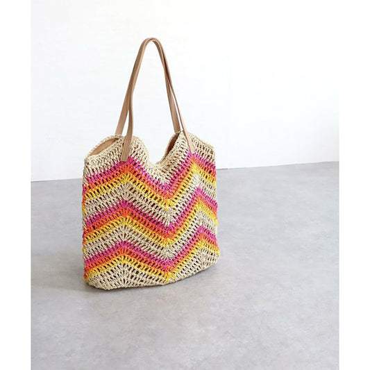 TRYSIL Paper Tote W/Zig Zag-11 Pink  (340g)