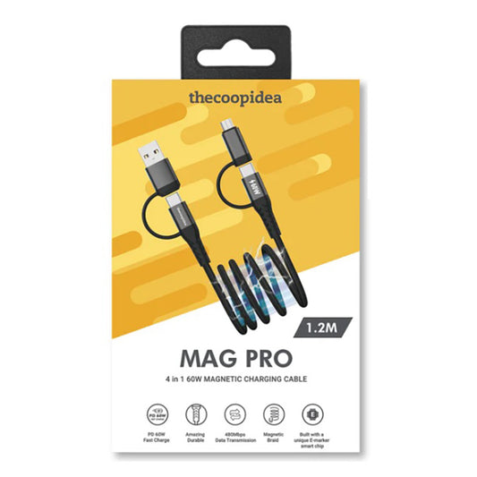 THECOOPIDEA Mag Pro 1.2M Magnetic 4 In 1 Cable Black