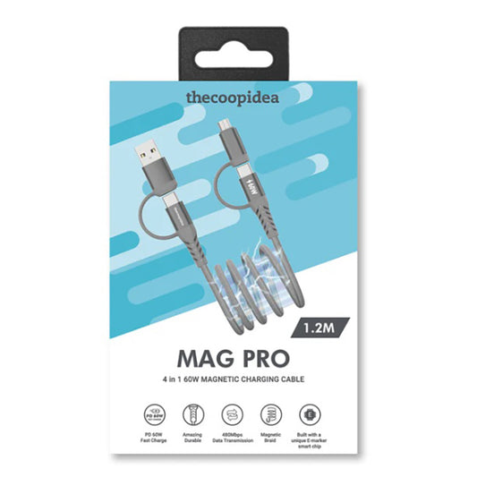 THECOOPIDEA Mag Pro 1.2M Magnetic 4 In 1 Cable Grey
