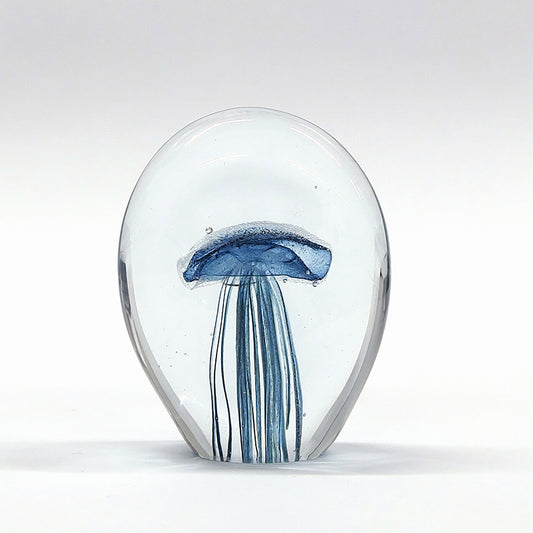 KEY STONE Jelly Fish Glass Art - Blue  (350g)