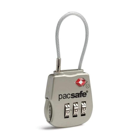 PACSAFE Prosafe 800 TSA 3-Dial Cable Lock Silver - LOG-ON