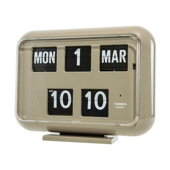 TWEMCO Calendar Flip Clock QD-35 Grey - LOG-ON