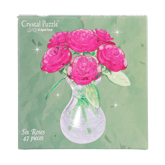 3D CRYSTAL PUZZLE Six Roses (Pink)