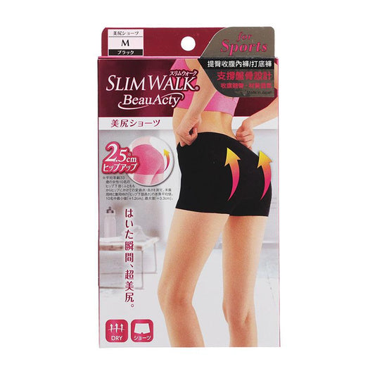 SLIMWALK Beauacty Compression Shorts For Sports - Black M - LOG-ON