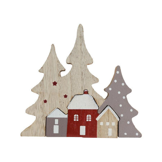 BZ T.T. Wooden Star/Tree H13cm A - LOG-ON