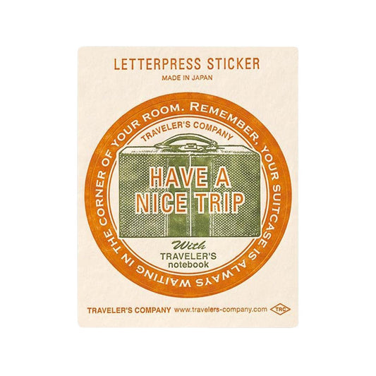 TRAVELER'S NOTEBOOK TN Letterpress Sticker - Have A Nice Trip