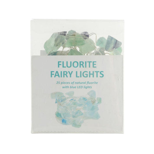 TRENDECOR 25 LED Natural Fluorite Fairy Lights - Blue - LOG-ON