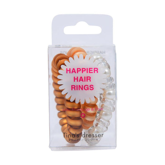 TINA'S DRESSER Happier Hair Rings - Gold (3pcs) - LOG-ON