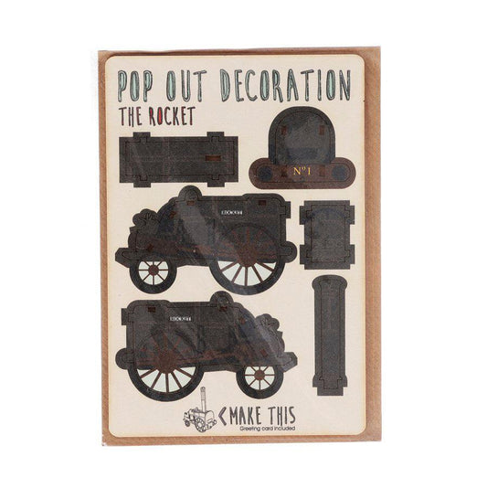 POPOUT Pop Out Greeting Card - The Rocket Train - LOG-ON