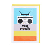 ROCK SCISSOR PAPER Birthday Card - Boom Box Stripe - LOG-ON