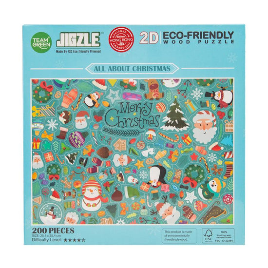 JIGZLE JIGZLE 2D Wood Puzzle Christmas - LOG-ON