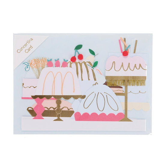 MERIMERI Birthday Card Concertina - Cake - LOG-ON
