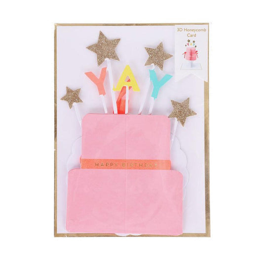 MERIMERI Birthday Card Stand Up - Yay! Cake - LOG-ON