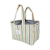 EL COMMUN Laurier Shopping Cooler Bag Stripe Green  (400g) - LOG-ON