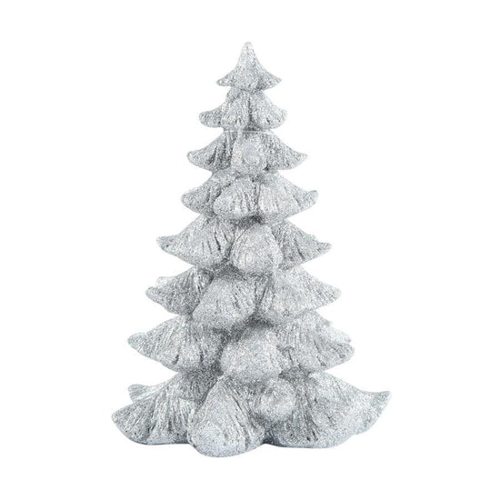 INGE Polyresin Deco Tree Silver 21cm - LOG-ON