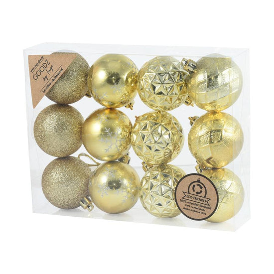 INGE Goodz Ornament Ball Gold 12pcs 6cm - LOG-ON