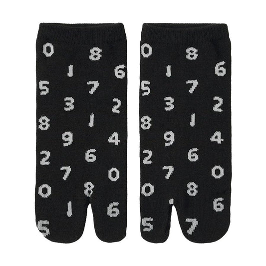 SOUSOU Tabi Socks (Mid-Calf) SO-SU-U Black X White - LOG-ON