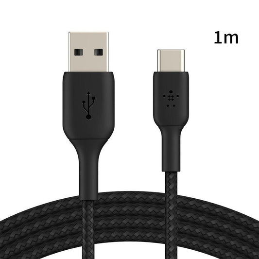 BELKIN Braided USB-A to USB-C 1M Cable Black - LOG-ON
