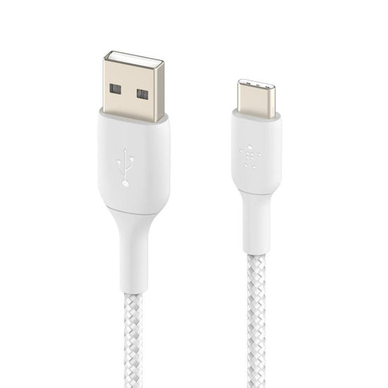BELKIN Braided USB-A to USB-C 2M Cable White - LOG-ON