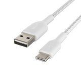 BELKIN Braided USB-A to USB-C 2M Cable White - LOG-ON