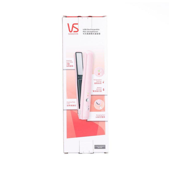 VIDAL SASSOON VS Rechargeable Mini Straightener - Pink - LOG-ON