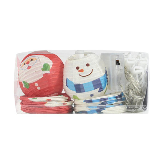 YOU & I LED Xmas Paper Lantern Light - Santa & Snowman (100g) - LOG-ON
